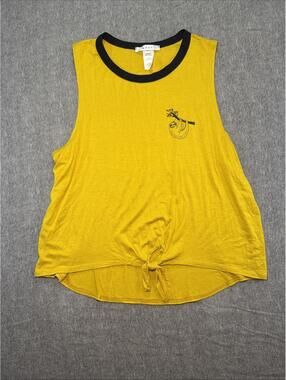 Gaze Sleeveless Top- Size L/Yellow+Black/Pull Over/Sloth/Summer